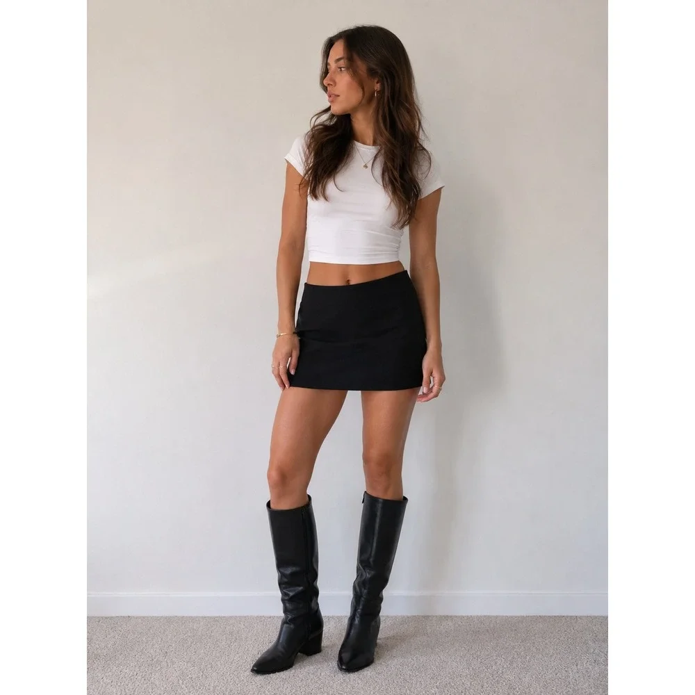 Forever 21 Womens Pleather Shorts Small Black Y2K Edgy Going Out